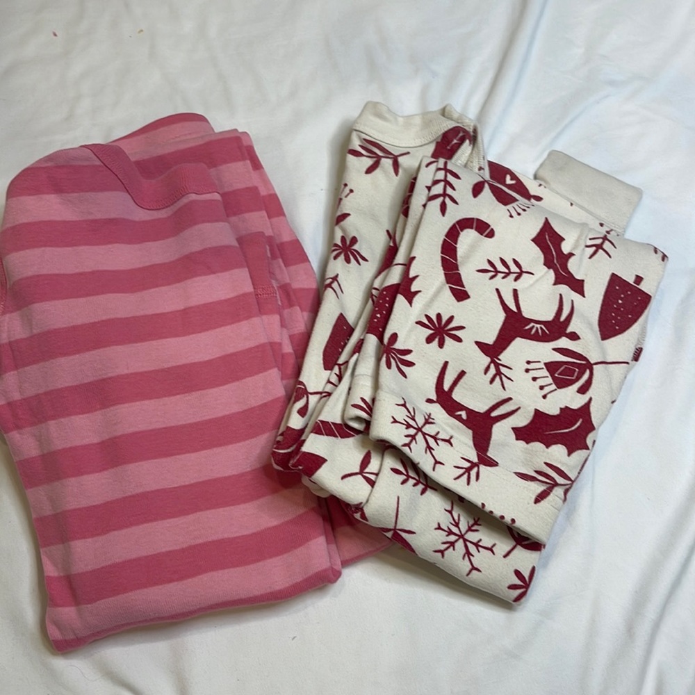 Hanna Andersson girls pajamas set lot of two. Sz 130&140
